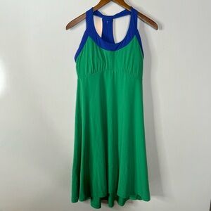 Prana Vibrant Green and Blue Mini Dress